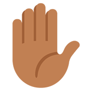 ✋🏾 Emoji erhobene Hand: mitteldunkle Hautfarbe Twitter Twemoji 12.0.