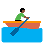 🚣🏿 Emoji Person im Ruderboot: dunkle Hautfarbe Twitter Twemoji 12.0.