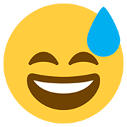 Emoji 😅 Faccina Con Un Gran Sorriso E Goccia Di Sudore su Twitter Twemoji 12.0.