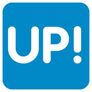 🆙 Emoji Schriftzug „UP!“ im blauen Quadrat Twitter Twemoji 12.0.