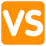 🆚 Emoji Großbuchstaben VS in orangefarbenem Quadrat Twitter Twemoji 12.0.