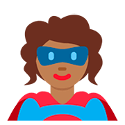 🦸🏾 Emoji Personaje De Superhéroe: Tono De Piel Oscuro Medio en Twitter Twemoji 12.0.