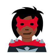 🦹🏿 Emoji Supervilão: Pele Escura na Twitter Twemoji 12.0.