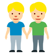 Emoji 👬🏼 Due Uomini Che Si Tengono Per Mano: Carnagione Abbastanza Chiara su Twitter Twemoji 12.0.
