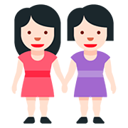 👭🏻 Emoji händchenhaltende Frauen: helle Hautfarbe Twitter Twemoji 12.0.
