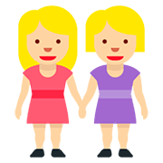 👭🏼 Emoji händchenhaltende Frauen: mittelhelle Hautfarbe Twitter Twemoji 12.0.