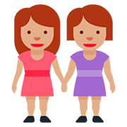 👭🏽 Emoji händchenhaltende Frauen: mittlere Hautfarbe Twitter Twemoji 12.0.