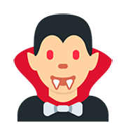 🧛🏼 Emoji Vampiro: Tono De Piel Claro Medio en Twitter Twemoji 12.0.