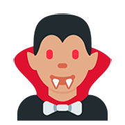 🧛🏽 Emoji Vampir: mittlere Hautfarbe Twitter Twemoji 12.0.