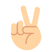 ✌🏼 Emoji Victory-Geste: mittelhelle Hautfarbe Twitter Twemoji 12.0.