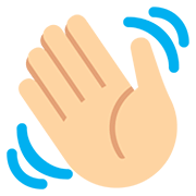 👋🏼 Emoji winkende Hand: mittelhelle Hautfarbe Twitter Twemoji 12.0.