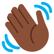 👋🏿 Emoji winkende Hand: dunkle Hautfarbe Twitter Twemoji 12.0.