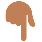 Emoji 👇🏾 Indice Abbassato: Carnagione Abbastanza Scura su Twitter Twemoji 12.0.