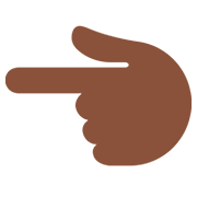 👈🏿 Emoji Dorso Da Mão Com Dedo Indicador Apontando Para A Esquerda: Pele Escura na Twitter Twemoji 12.0.