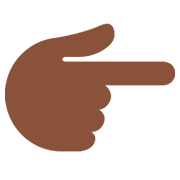 👉🏿 Emoji nach rechts weisender Zeigefinger: dunkle Hautfarbe Twitter Twemoji 12.0.