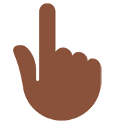 👆🏿 Emoji Dorso Da Mão Com Dedo Indicador Apontando Para Cima: Pele Escura na Twitter Twemoji 12.0.