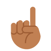 ☝🏾 Emoji Dedo índice Hacia Arriba: Tono De Piel Oscuro Medio en Twitter Twemoji 12.0.