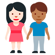 Emoji 👩🏻‍🤝‍👨🏾 Uomo E Donna Che Si Tengono Per Mano: Carnagione Chiara E Carnagione Abbastanza Scura su Twitter Twemoji 12.0.