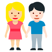 Emoji 👩🏼‍🤝‍👨🏻 Uomo E Donna Che Si Tengono Per Mano: Carnagione Abbastanza Chiara E Carnagione Chiara su Twitter Twemoji 12.0.