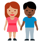 Emoji 👩🏽‍🤝‍👨🏿 Uomo E Donna Che Si Tengono Per Mano: Carnagione Olivastra E Carnagione Scura su Twitter Twemoji 12.0.