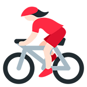 🚴🏻‍♀️ Emoji Mulher Ciclista: Pele Clara na Twitter Twemoji 12.0.