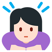 🙇🏻‍♀️ Emoji Mujer Haciendo Una Reverencia: Tono De Piel Claro en Twitter Twemoji 12.0.