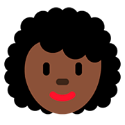 👩🏿‍🦱 Emoji Frau: dunkle Hautfarbe, lockiges Haar Twitter Twemoji 12.0.