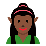 🧝🏿‍♀️ Emoji Elfa: Tono De Piel Oscuro en Twitter Twemoji 12.0.