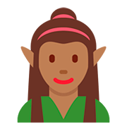 🧝🏾‍♀️ Emoji Elfa: Tono De Piel Oscuro Medio en Twitter Twemoji 12.0.
