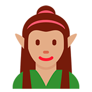 🧝🏽‍♀️ Emoji Elfe: mittlere Hautfarbe Twitter Twemoji 12.0.