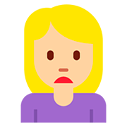 🙍🏼‍♀️ Emoji Mujer Frunciendo El Ceño: Tono De Piel Claro Medio en Twitter Twemoji 12.0.