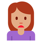 🙍🏽‍♀️ Emoji Mujer Frunciendo El Ceño: Tono De Piel Medio en Twitter Twemoji 12.0.