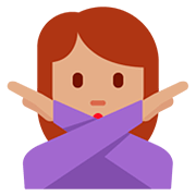 Emoji 🙅🏽‍♀️ Donna Con Gesto Di Rifiuto: Carnagione Olivastra su Twitter Twemoji 12.0.