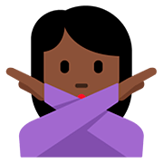 Emoji 🙅🏿‍♀️ Donna Con Gesto Di Rifiuto: Carnagione Scura su Twitter Twemoji 12.0.