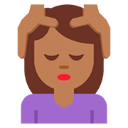 💆🏾‍♀️ Emoji Mulher Recebendo Massagem Facial: Pele Morena Escura na Twitter Twemoji 12.0.