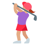 🏌🏽‍♀️ Emoji Mujer Jugando Al Golf: Tono De Piel Medio en Twitter Twemoji 12.0.