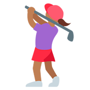 🏌🏾‍♀️ Emoji Mujer Jugando Al Golf: Tono De Piel Oscuro Medio en Twitter Twemoji 12.0.