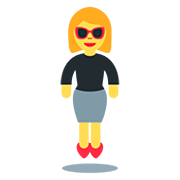 🕴️‍♀️ Emoji Mulher de terno de negócios está levitando na Twitter Twemoji 12.0.