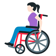 👩🏻‍🦽 Emoji Frau in manuellem Rollstuhl: helle Hautfarbe Twitter Twemoji 12.0.