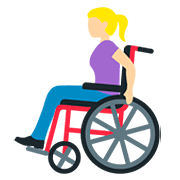 👩🏼‍🦽 Emoji Frau in manuellem Rollstuhl: mittelhelle Hautfarbe Twitter Twemoji 12.0.