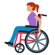 👩🏽‍🦽 Emoji Frau in manuellem Rollstuhl: mittlere Hautfarbe Twitter Twemoji 12.0.