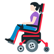 👩🏻‍🦼 Emoji Frau in elektrischem Rollstuhl: helle Hautfarbe Twitter Twemoji 12.0.