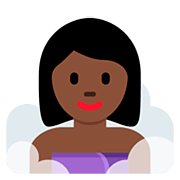🧖🏿‍♀️ Emoji Mujer En Una Sauna: Tono De Piel Oscuro en Twitter Twemoji 12.0.