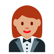 🤵🏽‍♀️ Emoji Mujer Con Esmoquin: Tono De Piel Medio en Twitter Twemoji 12.0.