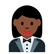 🤵🏿‍♀️ Emoji Mujer Con Esmoquin: Tono De Piel Oscuro en Twitter Twemoji 12.0.