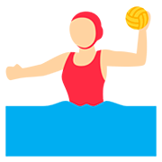 🤽🏼‍♀️ Emoji Mujer Jugando Al Waterpolo: Tono De Piel Claro Medio en Twitter Twemoji 12.0.