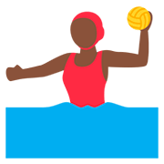 🤽🏿‍♀️ Emoji Mulher Jogando Polo Aquático: Pele Escura na Twitter Twemoji 12.0.