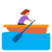 🚣🏽‍♀️ Emoji Frau im Ruderboot: mittlere Hautfarbe Twitter Twemoji 12.0.