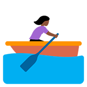 🚣🏿‍♀️ Emoji Frau im Ruderboot: dunkle Hautfarbe Twitter Twemoji 12.0.