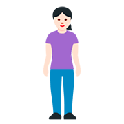 🧍🏻‍♀️ Emoji stehende Frau: helle Hautfarbe Twitter Twemoji 12.0.